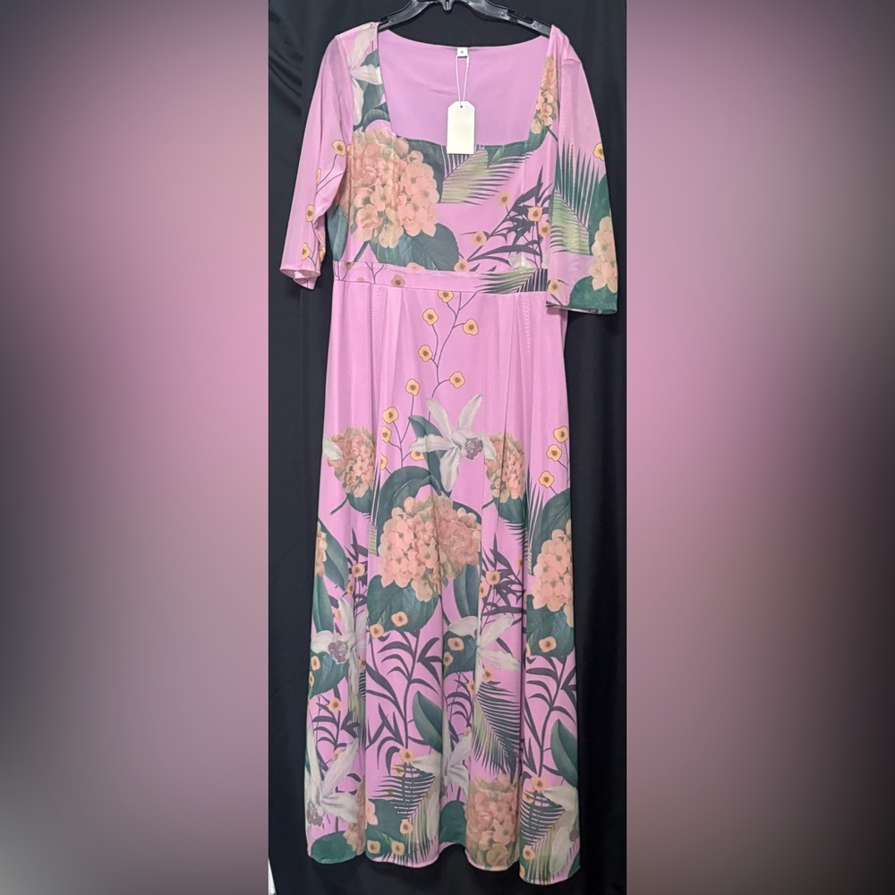 Floral Pink Maxi Dress